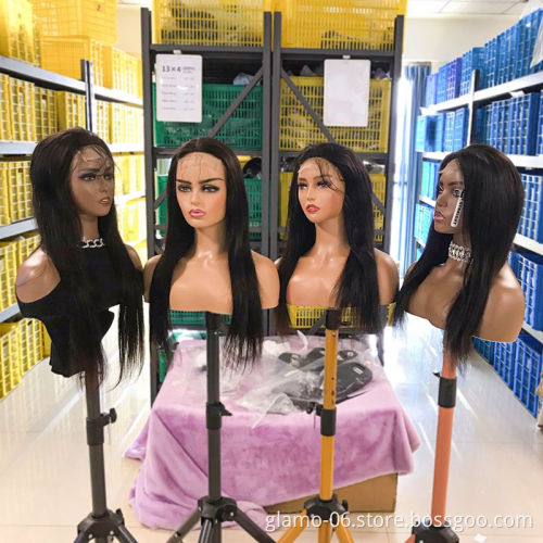 Closure Wigs Straight Deep Wave Raw Virgin Human Hair Bleach Knots Wigs Peruvian Water Wave 4*4 Lace Front Wigs For Black Women